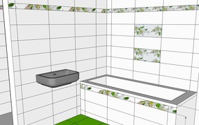 Hrbek Výkres Spárořez  vana10cm WC